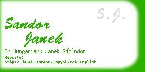 sandor janek business card